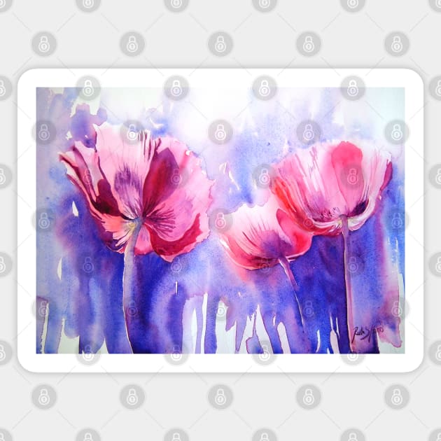 Pink Poppy Explosion Sticker by RSHarts